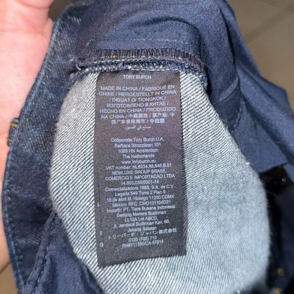 Tory Burch Cropped Flare Jeans in Resin Rinse Size 28 - Picture 5 of 7